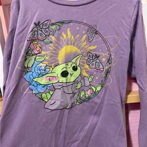 Star Wars Purple Long Sleeve Tee with Baby Yoda Design